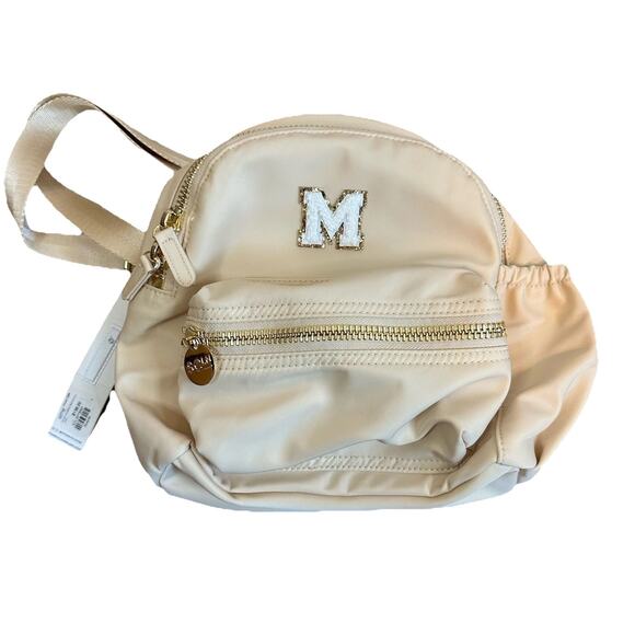 NWT Stoney Clover Micro Classic Backpack Tan Sand Monogrammed Double Zippers - Picture 1 of 9